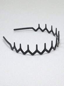2 piezas Diadema casual simple de onda para mujer, con textura esponjosa, peine de dientes y diadema antideslizante, accesorios para el cabello