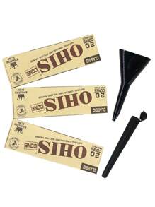 Brown Box Set Of Pre-Rolled Cones + Funnels And Storage Tubes, Ultra-Thin Slow-Burning Pointed-End Rolling Papers, Portable Cone-Shaped Rolling Papers, Romantic Gifts, Party Gifts, Gifts For Friends, Outdoor Supplies, Pre-Rolled Filter-Tipped Paper Accessories, Easy To Carry.