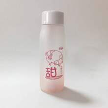 1pc 560ml Straight Tall Heatproof Frosted Glass Water Bottle, Large Capacity Portable Summer Drinkware With Anti-Drop Design