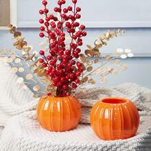 Creative Plastic Flower Pot, Imitation Pumpkin Decorative Vase, Durable Planter Suitable For Indoor/Outdoor Use, Home Decor - Multicolor - View 4