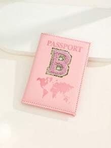 Capa Para Passaporte Com Letras De A A Z, Porta-Passaporte De Viagem Com Estampa De Mapa, Pasta Para Passaporte Rosa, Carteira Para Passaporte Para Viagens De Negócios