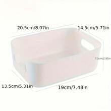 5pcs Small White Rectangular Desktop Storage Boxes - Minimalist Space-Saving Design, Organizes Keys, Cosmetics, Kitchen Items And Drawer Clutter - Home, Bedroom And Office Organization And Shelving Baskets