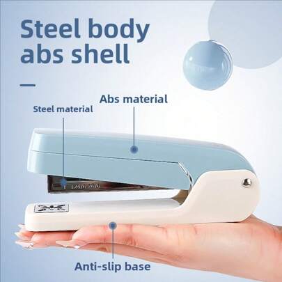1pc/3000pcs Lightweight, Ergonomic 360° Rotatable Stapler, Visually Appealing, Bright Colors, Manual, Iron Structure, Easy Stapling, Suitable For Students And Office, Can Staple Up To 25 Pages, Back To School Season