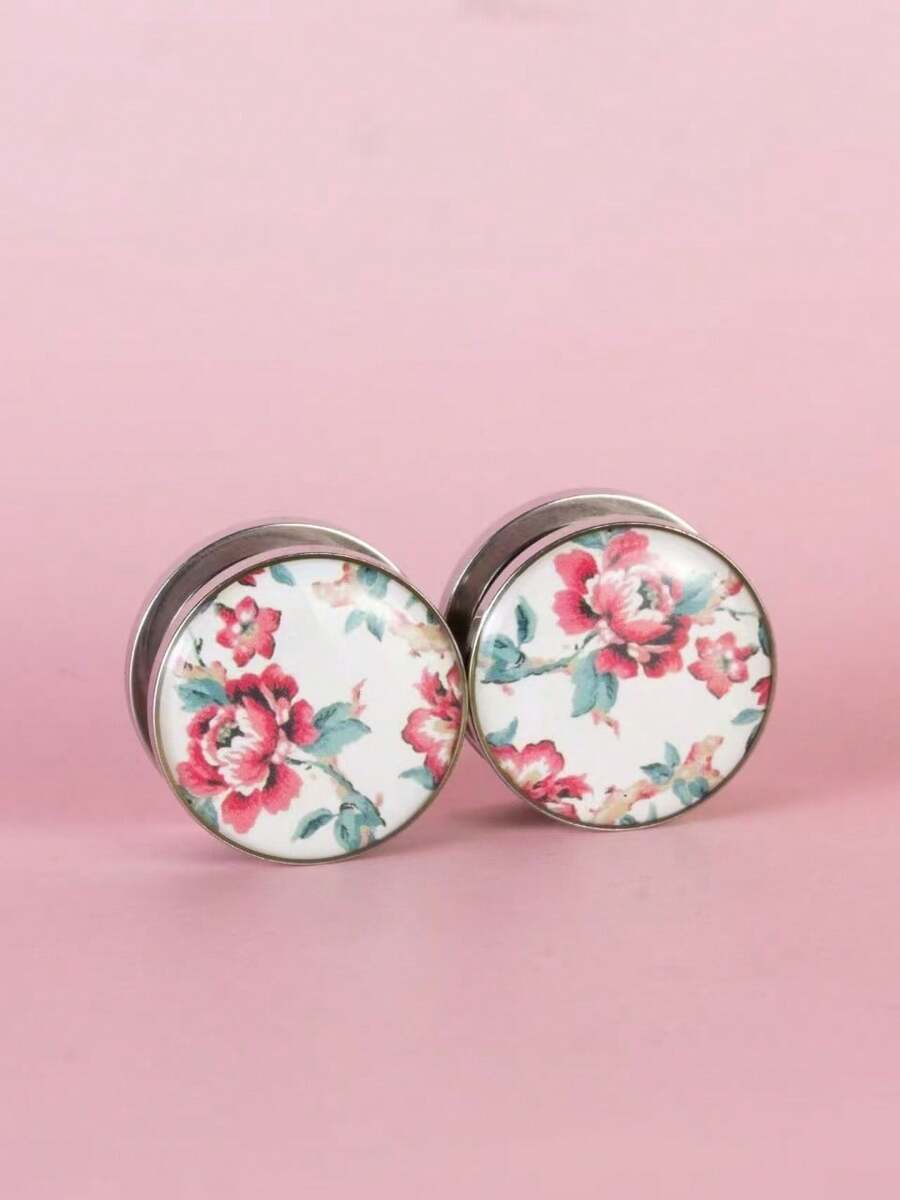 2 chiếc khuyên tai hình hoa mẫu đơn - Đo tai - Xem 1