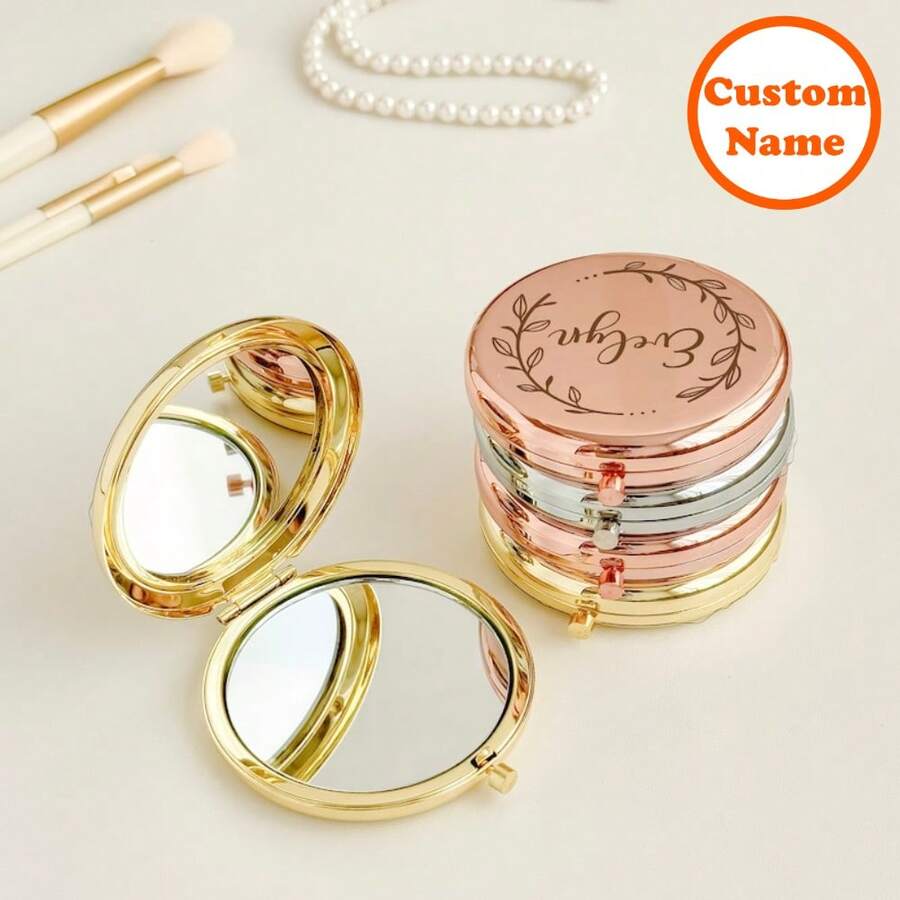 Personalized Compact Mirror With Engraved Name - Great Gift For Kids' Special Occasions - Multicolor - View 1