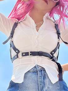 Women's PU Leather Straps And Belts Are Versatile For Business, Punk-Style, Party-Casual Wear, Tight Drawstrings, Fashionable Sexy Lingerie Accessories
