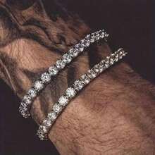 1 Peça Colar Cheio de Strass Estilo Hip Hop Masculino, Gargantilha de Zircônia Cúbica Quadrada com Strass, Joia de Luxo, Presente Perfeito para o Dia dos Pais