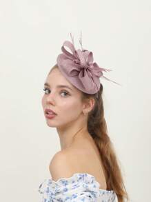 1pc Women's Exaggerate Straw Fascinators Headband Hat Clip Wedding Hair Accessories Flower Artificial Feathers Fascinator Hat Kentucky Derby Hat Hairband For Cocktail Tea Party Hat Mini Hats Tiny Hats Mini Top Hat Mini Cap, Gifts, Classy, Festival Outfits, Rave Accessories