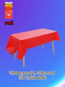 1pc [Waterproof & Oilproof Thickened PE Tablecloth]Heat-Resistant, Stain-Proof, Easy Clean, For Hassle-Free Cleanup, Ideal For Indoor & Outdoor Use