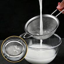 Food Filter, Household Kitchen Filter, Noodle Filter, Large Stainless Steel Dumpling Filter, Fish Juice/Soybean Milk Filter Screen, Oil Filter, Funnel - Stainless Steel Mesh Filter - Silver - View 5
