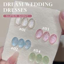 MIANEL 12ML 梦幻婚纱亮片凝胶指甲油 2026 新款流行美白亮片碎钻指甲油 适用于指甲、脚趾甲、UV灯美甲、绿色指甲、白色指甲、粉色指甲、冬季指甲、新年指甲、美甲用品、指甲胶水、按压式美甲 - 彩色 - 查看 4