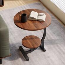 Mesa de centro pequeña para sala de estar, mesa de centro para el hogar, mesita de noche, mesa redonda pequeña, moderna, simple, roja, mueble auxiliar para balcón, mueble auxiliar para sofá - Café integral - Ver 2