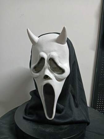 1 Halloweenmasker, zwarte bandana-schedel, horror-make-upmasker, latexmasker voor rollenspel, Halloweenkostuum voor mensen, Halloween-benodigdheden voor podiumoptredens, masker, rollenspelmasker