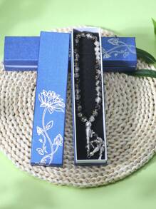 1pc 33pcs 10mm Glass Bead Tasbih (Prayer Beads), Handmade Bracelet, Fashionable Minimalist Islamic Prayer Beads, Comes In Stylish Blue Gift Box (Multiple Colors)