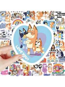 Bluey 103 piezas de Pegatinas lindas de Bluey, pegatinas para tazas de agua, pegatinas para cuadernos, pegatinas hechas a mano, pegatinas para niños, pegatinas de anime para cuadernos, manualidades con pegatinas para scrapbook