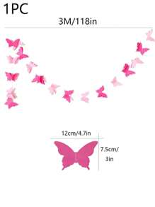 1/2Pcs Butterfly Decor Hanging Paper Garland,Butterfly Hanging Garlands,3D Butterfly Banner,Butterfly Pull Flag For Wedding,Valentine's Day,Engagement,Birthday And Themed Party Decor,Bridal Gift,Home Decor,Indoor And Outdoor Party Decoration Mother's Day,Graduation