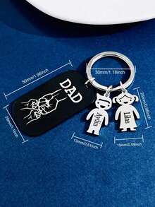 1pc Personalized Laser Engraved Stainless Steel Keychain With Dad Fist Design, Father's Day Memorial Gift, Metal Decoration, Backpack Accessory, Gift For Dad, Fashionable Accessory , Engraved, Stainless, Unisex, Casual, Custom, Personalized, Unique, Customized, Travel Accessories, Travel Accessories, School Supplies, For Teenagers, Junior High School Students, Middle School Students, High School Senior High School Students, College Students, University Students, Freshman, Sophomore, Underclassmen,Delicate Romance,For Office,For School,For Classroom,For Teacher Gifts,For University,For Colleague,For Dorm Rooms - Multicolor - View 5