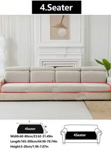 1件装弹力沙发套，防滑全覆盖沙发座套，400克高克重雪尼尔面料，四季皆宜，可机洗，防尘，宠物友好，适用于卧室、办公室、客厅组合空间以及L型沙发和1/2/3/4座沙发套 - 淺灰色 - 查看 17