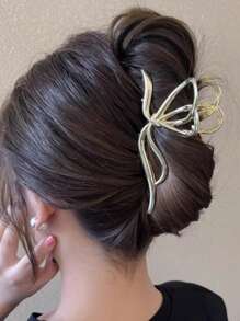 1/2/3pcs Bowknot Hair Clips, Metal Alloy Minimalist Bowknot & Hair Claw Hair Clips For Women, Good For Thick Hair Hair Jaw Clip Hair Clamps Hair Clutch Hair Catcher Clip, Claw Clip Fall Winter Hair Accessories For Women For Vacation Outfits Woman