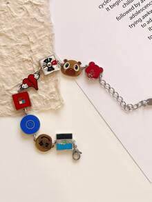 2pcs Fashion New Hip-Hop Style Designer's Collab Titanium Steel Adjustable Chain Bracelets, Designed For Students And Hip-Hop Enthusiasts, Essential Accessory For Daily Wear And Party - Sound Waves - View 6