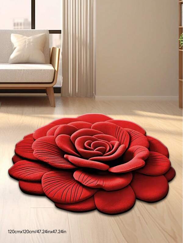 1pc Exclusive 3D Floral Decorative Floor Mat, Durable & Washable, Casual Decorative Mat, Modern Luxury Style, Multiple Sizes Available For Kitchen, Entryway, Living Room, Study, Carpet, Bedroom, Home Decor, Room Decor, Small Rug, Blanket, Outdoor Mat, Garden Mat, Living Room Carpet