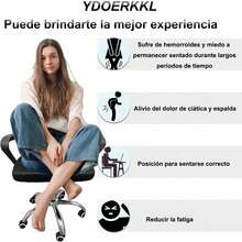 Cojines de dona para sentarse de Espuma Viscoelástica, Cojin para coxis y ciatica lumbar, Cómodo y transpirable para tratamiento de hemorroides, próstata, llagas de cama, embarazo, posnatal y más - Beis - Ver 3