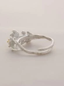 Flyleaf 1 Piece Vintage S925 Sterling Silver Branch Plum Blossom Flower Open Rings For Women Female Retro Daily Wear Naturalism Fine Jewelry