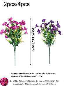 4 件 - 鲜艳多色人造植物花户外春夏装饰，假粉色丝绸雏菊桉树逼真抗紫外线，适用于室内外装饰户外家庭花盆门廊露台花园窗户露台装饰，婚礼和家居装饰露台花园窗户庭院装饰，圣诞装饰，冬季装饰，2026 年新年 - 兩色 - 查看 8
