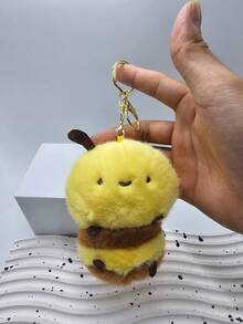 可爱胖蜜蜂毛绒玩偶钥匙扣，动物吊坠饰品，可挂在包包、汽车、礼物上 - 彩色 - 查看 7