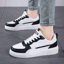 Unisex Casual Sneakers Size 36-45, Lace-Up Soft Bottom Flat Comfortable Shoes, Lightweight Low-Top Daily Small White Running Shoes For Men And Women