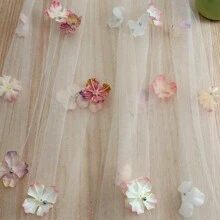 1pc Pleated Table Runner, Semi-Transparent Bali Crinkle Chiffon Table Runner, Bohemian Polyester Table Runner For Wedding Dining Table Decor, Bohemian Country Party Bridal Shower Decor