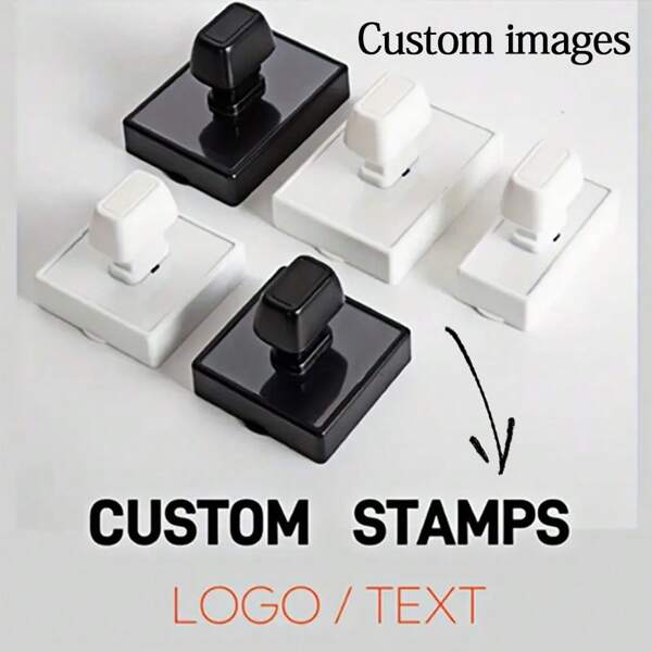 1 pieza Sello de plástico personalizable para logo de empresa, sello de foto personalizado, recuerdo familiar y de boda, sin necesidad de electricidad, ideal para pequeños negocios y uso en oficina, un regalo único para Año Nuevo, vuelta a clases, útiles escolares