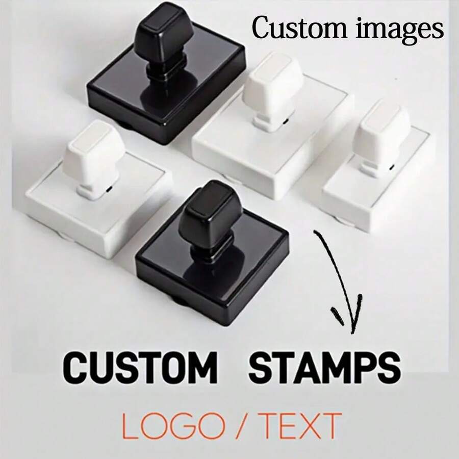 1 件可定制塑料印章，用于公司徽标、个性化照片印章、家庭和婚礼纪念品，无需电力，非常适合小型企业和办公室使用，独特的新年礼物，返校，学校用品