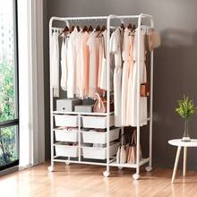Simple Standing Clothes Drying Rack, Nordic Style Household Bedroom Movable Indoor Garment & Hat Storage Rack - Multicolor - View 3
