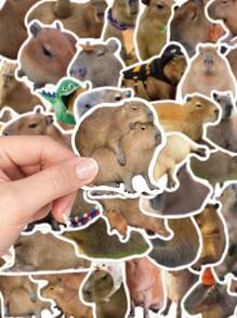 50 Stücke Capybara Aufkleber, Cartoon witzige Aufkleber für Laptop, Gepäck, Computer, Kühlschrank, Handy, wasserfestes PVC