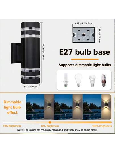 CANMEIJIA Customizable Outdoor Wand Lamp, Acrylic Bloemen Pattern Crystal Appearance, IP65 Waterproof LED Indoor/Outdoor Home Light, E27 Bulb Holder, Square/Round Fixture Patio, Staircase, Street, Spaces view 5