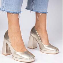 Summer Fashionable Feather Decorated High Heel Sandals - Gold - View 5