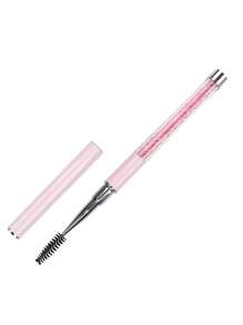 1 pièce/2 pièces/3 pièces Brosse à cils décorée de strass de haute qualité avec capuchon, recourbe-cils portable et outil de toilettage des sourcils