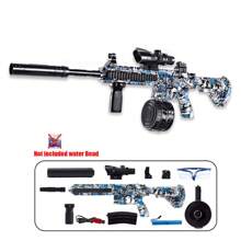 Fucile giocattolo M416, 7,4V ad alta velocità a raffica, pistola a sfera di gel M416 con spina arancione e doppio caricatore per giochi di interazione all'aperto