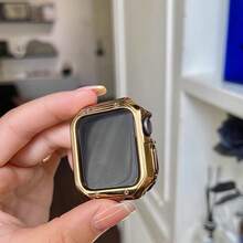 1 件柔软防震防刮边缘保险杠保护壳，适用于 Ultra 3/2/1、SE、S10/S9/S8/S7/S6/S5/S4/S3/S2/S1、40/41 毫米、42/44/45/49 毫米，金色、银色、黑色、星空、玫瑰金