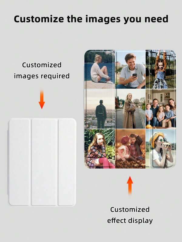 Customizable 9-Grid Photo Painting Tablet Case With Transparent Pen Slot, Foldable Stand, Magnetic Sleep/Wake, Compatible With IPad, And Other Tablet Models. (Product Does Not Include Pen)