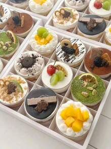 2pcs/4pcs Multicompartment Dessert Box With Transparent Lid & Dividers, 6-Slot 9-Slot Cupcake Box Suitable For Mini Cupcakes, Chocolate Dipped Strawberries, Brownies & Snacks, Suitable For Wedding, Holiday, Birthday Party Dessert Packaging