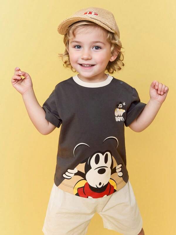 Balabala Disney katoenen T-shirts voor babyjongens, zachte lichtgewicht zomertees 2025 nieuwe collectie