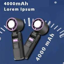 1pc Digital Display Foldable Lce Cooling Fan USB Rechargeable 100 High Speed Mini Fan Hand Held Fanportable Fan