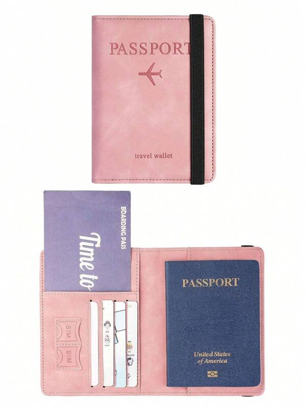 1pc Passport Holder Anti-Theft RFID Travel Wallet Minimalist Slim Multi-Functional Passport Holder & Card Case Travel Stuff Travel Organiser Travel Items Travel Wallet Passport Holder Passport Wallet Beach Vacation Bag Travel Essentials Travel Accessories For Travel And Back To School