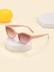 1 PC Teen 12-16Y Acrylic Casual Retro Cat Eye Frame Fashion Pink Eyeglasses For Vacation Outing, Costume Matching Use - Multicolor - View 5