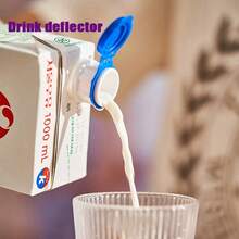 1pc Creative Boxed Beverage Fluid Catheter With Cap Leak-Proof Seal Milk Beverage Extender Mouth Drain Device - Blue - View 2