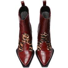 TDD Western Gladiator Boots For Women Winter Ankle Extra Wide Calf Booties Botas Para Mujer Chelsea Leather Chunky Block Dress Combat Warm Lined Cowboy Cowgirl Ladies High Heels