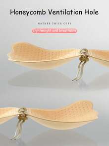 Self Adhesive Nipple Cover Invisible Bra Stickers Strapless Bra Wedding With Gathered Bra Non-Slip Breast Stickers Up Support Underwear - Apricot - View 6