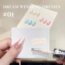 MIANEL 12ML 梦幻婚纱亮片凝胶指甲油 2026 新款流行美白亮片碎钻指甲油 适用于指甲、脚趾甲、UV灯美甲、绿色指甲、白色指甲、粉色指甲、冬季指甲、新年指甲、美甲用品、指甲胶水、按压式美甲 - 彩色 - 查看 8